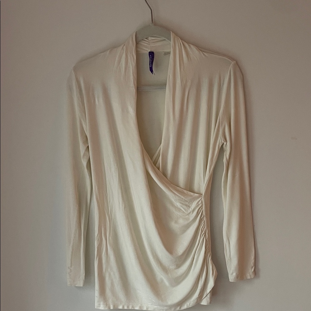 Seraphine Cream Drape Front Blouse